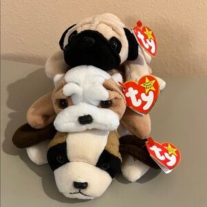 NWT Ty BEANIE BABIES DOG Trio - 1990’s